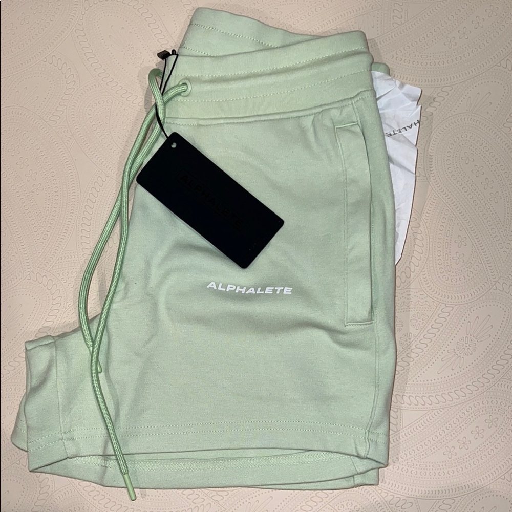 Alphalete Light Green Jogger Shorts